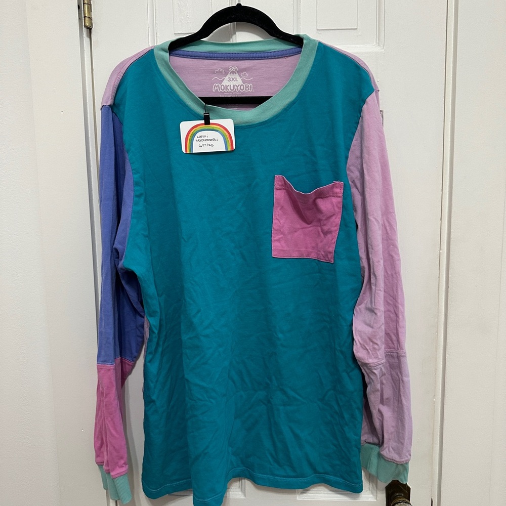 Mokuyobi Monstera Long Sleeve Colorblock Tee - RARE - Picture 2 of 4